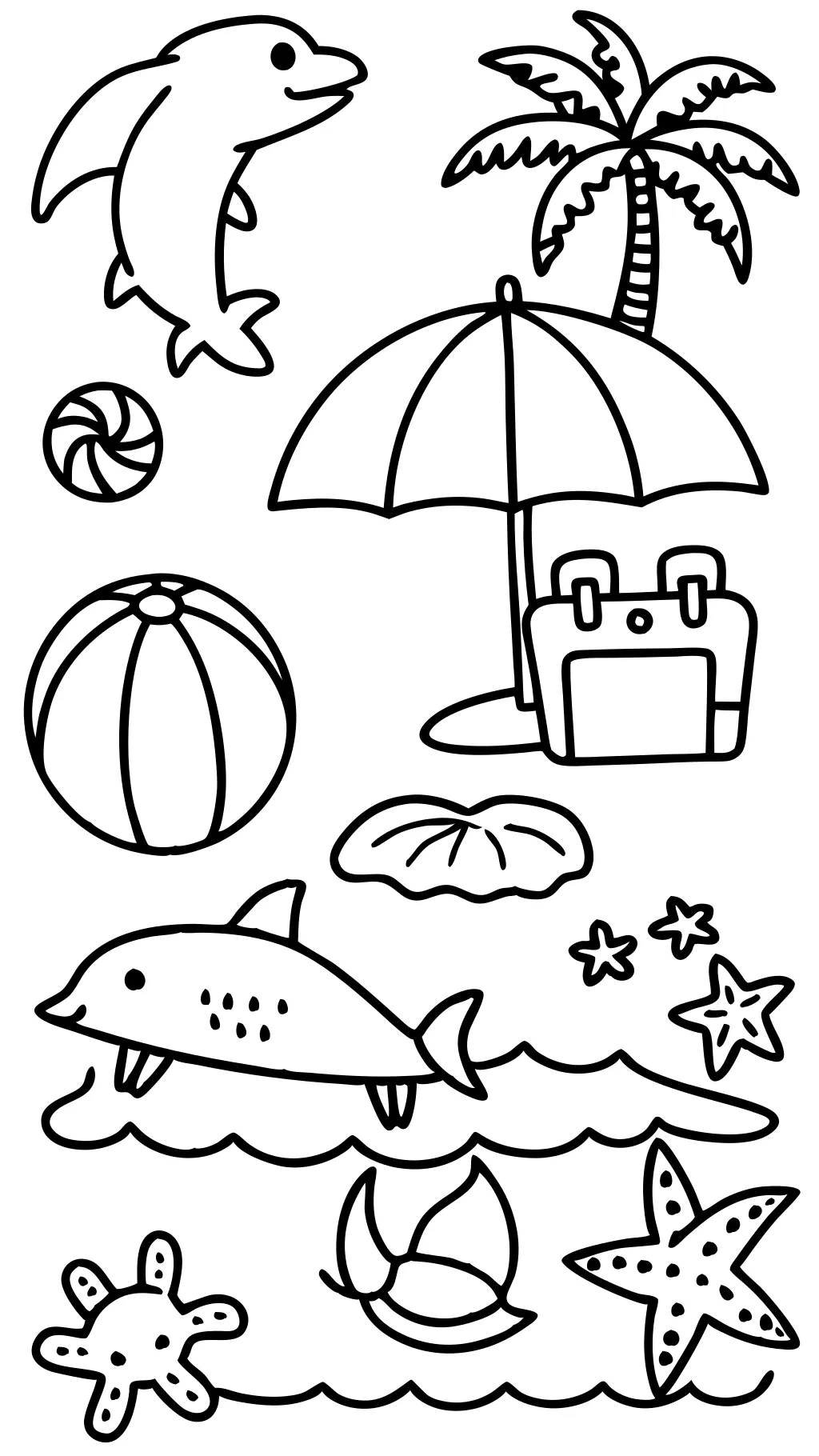 summer beach coloring pages